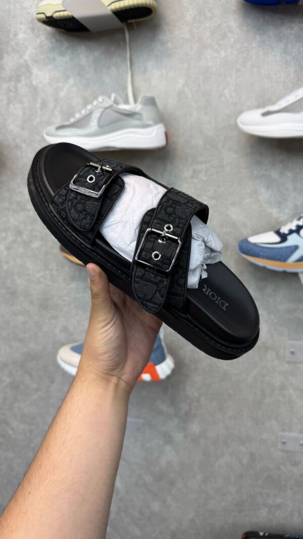 Dior Aqua Oblique Zwart Slippers