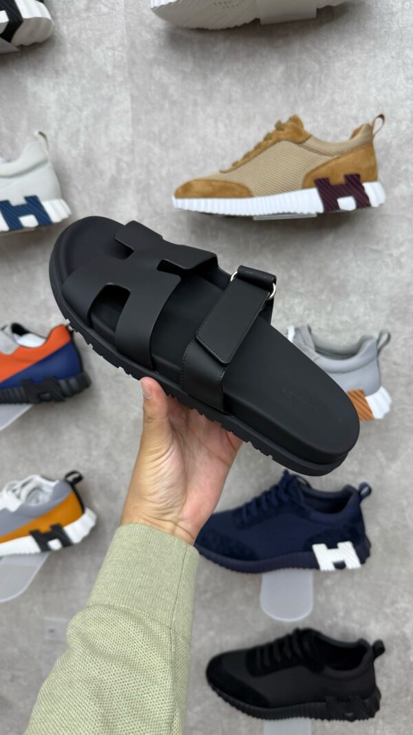 Hermes Sandalen Zwart Leer