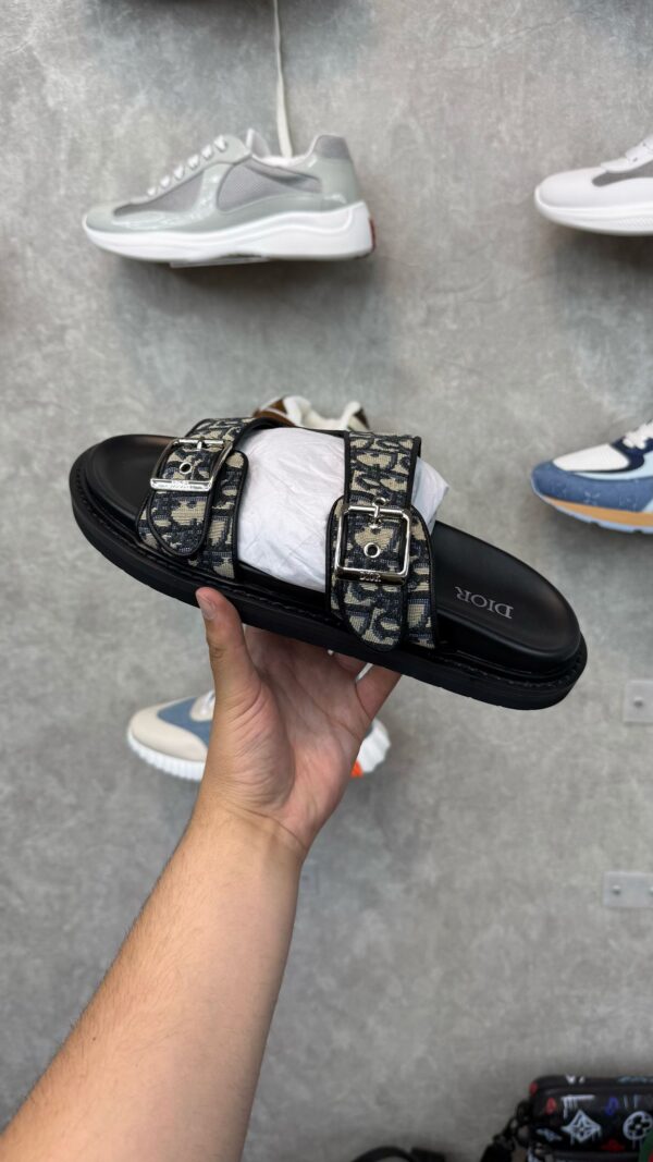 Dior Aqua Oblique Zwart Grey Slippers