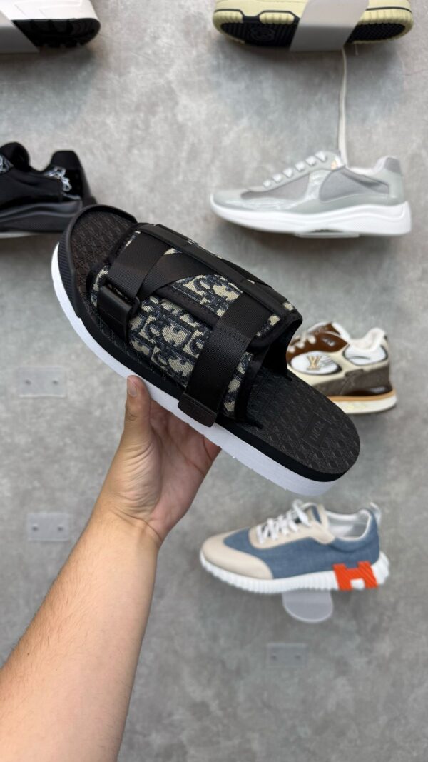 Dior Alpha Oblique Zwart Wit Slippers