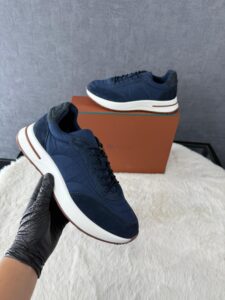 Loro Piana Weekend Walk Sneakers Blue Suede