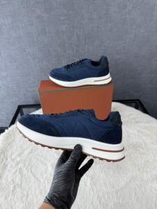 Loro Piana Weekend Walk Sneakers Blue Suede - Afbeelding 4