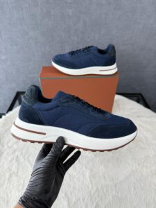Loro Piana Weekend Walk Sneakers Blue Suede - Afbeelding 2