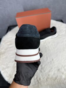 Loro Piana Weekend Walk Sneakers Black Suede - Afbeelding 5