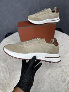 Loro Piana Weekend Walk Sneakers Beige Suede - Afbeelding 5