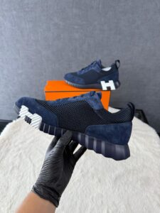 Hermes Bouncing Sneakers Blue Suede - Afbeelding 3