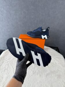 Hermes Bouncing Sneakers Blue Suede - Afbeelding 5