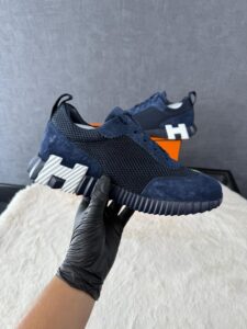 Hermes Bouncing Sneakers Blue Suede - Afbeelding 2