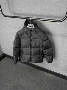 Louis Vuitton Monogram Accent Pillow Puffer Jacket Black High Quality