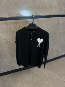 Ami Polo Sweater Black