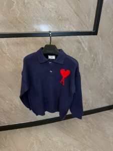 Ami Polo Sweater Purple