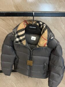 Burberry Cashmere Snowdon Puffer Jacket Grey High Quality - Afbeelding 2