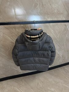Burberry Cashmere Snowdon Puffer Jacket Grey High Quality - Afbeelding 4