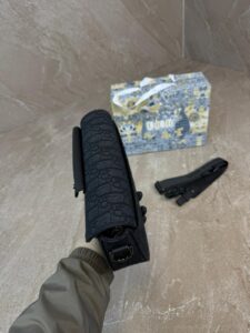 Christian Dior Black Saddle Messenger Bag Oblique-jacquard High Quality - Afbeelding 3