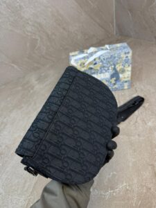 Christian Dior Black Saddle Messenger Bag Oblique-jacquard High Quality - Afbeelding 4