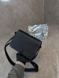 Christian Dior Black Leather Saddle Messenger Bag High Quality - Afbeelding 4