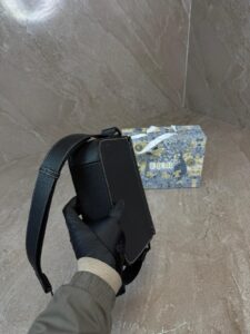 Christian Dior Black Leather Saddle Messenger Bag High Quality - Afbeelding 5