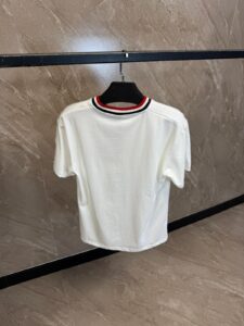 Moncler T-Shirt White, Rand Kraag - Afbeelding 2