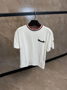 Moncler T-Shirt White, Rand Kraag