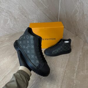 Louis Vuitton High Top Trainer Black Monogram